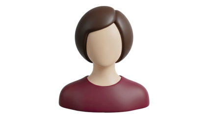 3D Icon of a Person with Bob Haircut
