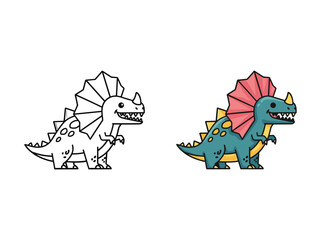 Colorful stegosaurus dinosaur illustration for kids © Kalam