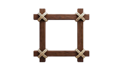 Wooden Square Frame with Rope Corners