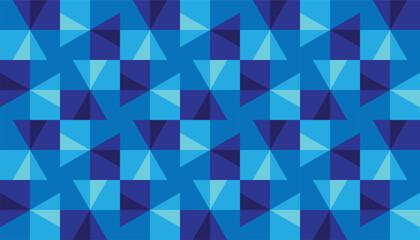 Fototapeta premium Seamless Blue Geometric Triangle Pattern. Abstract seamless geometric background with repeating triangular shapes in various blue shades