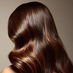 Fototapeta premium silky shiny hair with soft highlights, smooth healthy strands
