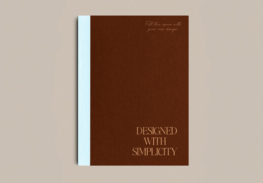 Minimalist Brown Notebook Mockup Cover Design PSD