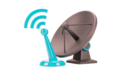Satellite Dish and Wi-Fi Signal Icon