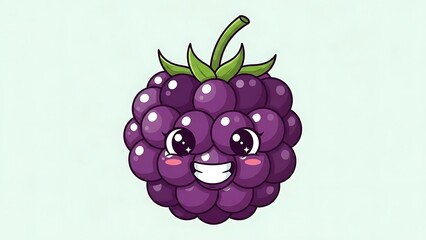 Cartoon blackberry with smiling face.