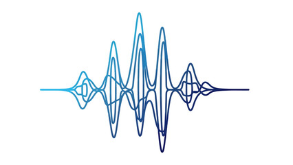 Abstract Blue Sound Waveform Displayed on White Background