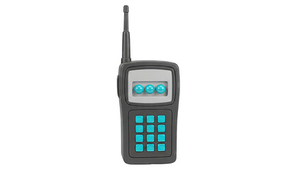 Retro Walkie-Talkie with Blue Buttons and Antenna