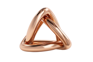 Shiny copper triangle knot on black