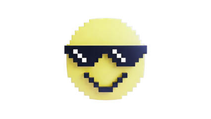 Pixelated Emoji with Sunglasses