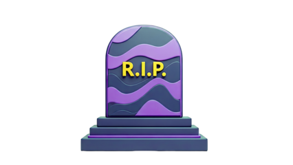 Stylized RIP Tombstone with Wavy Design
