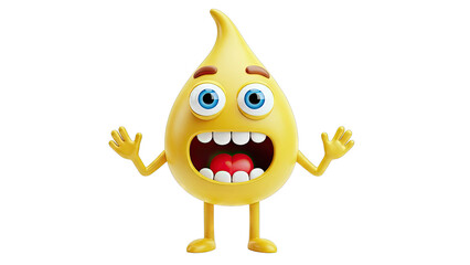 Surprised Yellow Droplet Character