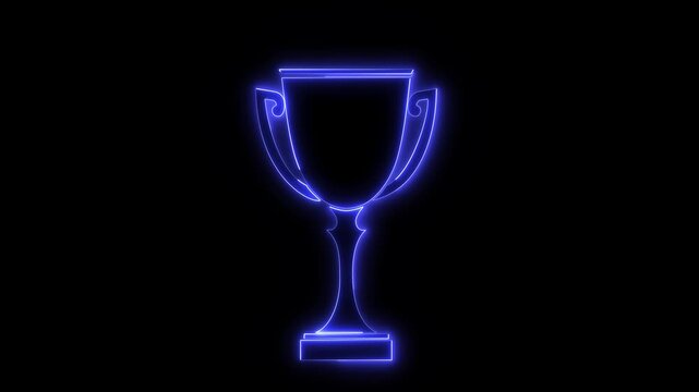 neon line winner podium with 1st, 2nd, and 3rd place icon animation with magenta color on a black background pedestal.neon line winner podium.animation with magenta 4k video...