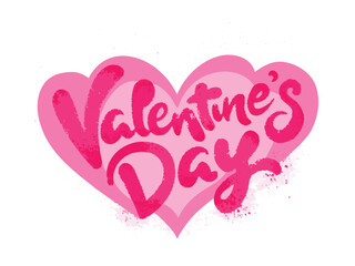 Pink Valentine's Day Heart Lettering