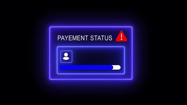 Person holding smartphone with holographic payment status alert showing error warning and transaction decline