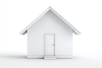 Simple and Modern Outline of a House with a Roof and Door Displayed on a Clean White Background for Design and Illustration Purposes