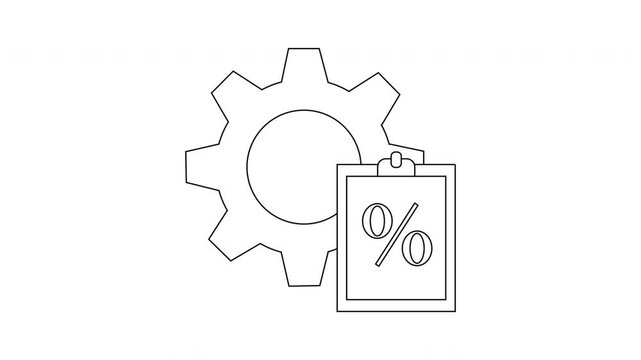 Gear and Percentage Icon Animation for Business Concepts.