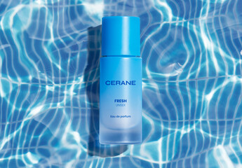 Unisex Fragrance Bottle Mockup In Water PSD