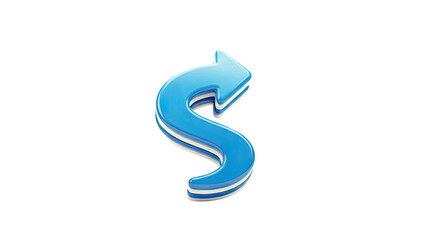 Naklejka premium Curved Blue Arrow with White Stripes