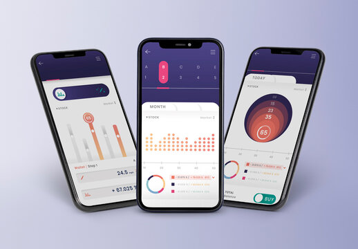 Mobile App Interface Display Mockup PSD