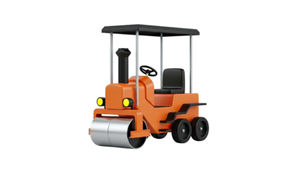 Cartoon Orange Steamroller