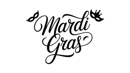 Mardi Gras elegant calligraphy typography design with decorative lettering celebrating carnival tradition, parade party culture and festive holiday celebration vector illustration © Zavivec