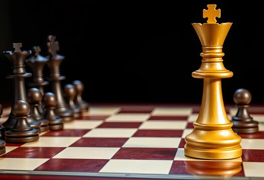 Chessboard with checkmate setup, king under attack,  pawn,  tactical