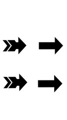 Black Arrows Pointing Right on White Background