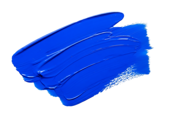 Vibrant blue paint swirl isolated on transparent background