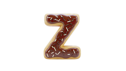 Donut Letter Z with Chocolate Glaze and Sprinkles