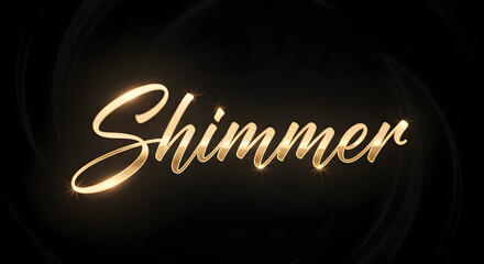 Golden shimmer text on a dark background