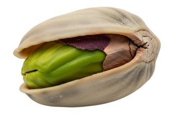 Fresh pistachio nut in shell isolated on transparent background