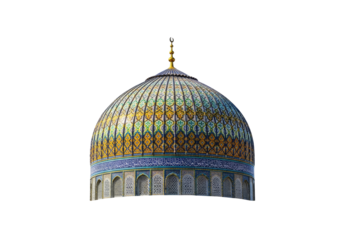 colorful tiled dome closeup of religious architecture