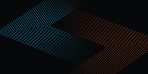 3D orange blue techno abstract background overlap layer on dark space with glowing lines decoration. Modern graphic design element future style concept for banner, flyer, card, or brochure cover