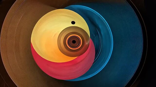 Abstract swirling colors in circular patterns creating a mesmerizing visual effect with depth