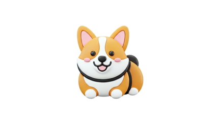 Cute 3D Corgi Dog Illustration