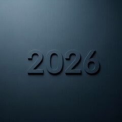 Year 2026 Number Text on Dark Background.