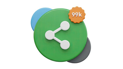 Share Icon with 99k Notification