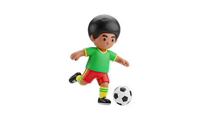Cartoon Soccer Player Kicking Ball