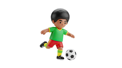 Cartoon Soccer Player Kicking Ball