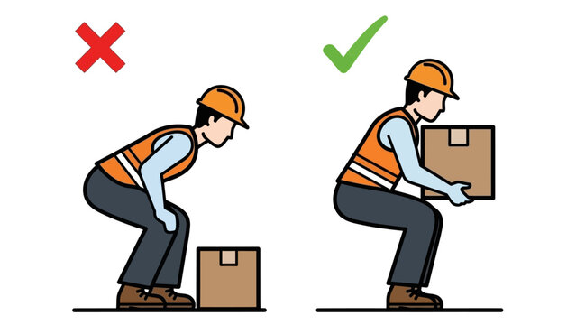 Proper lifting techniques for safe handling of heavy boxes and objects always