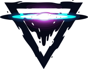 Abstract Geometric Shape with Neon Lights and Dark Background Illustration