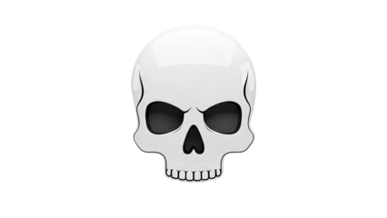 Stylized White Skull with Black Accents
