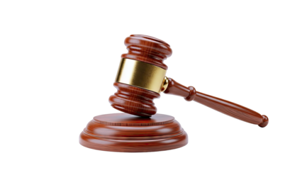 Wooden Gavel with Gold Band