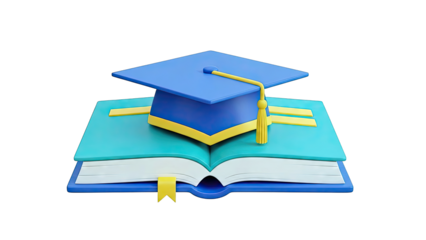 Graduation Cap on Stack of Books