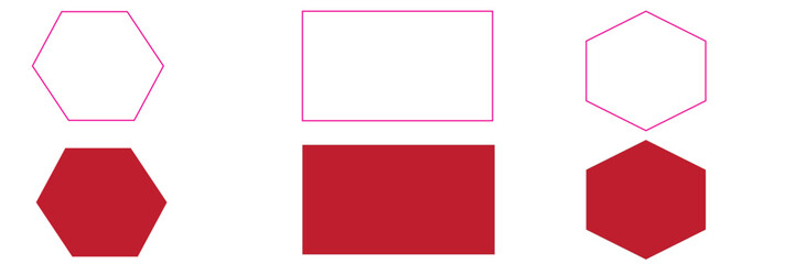 Obraz premium quadrangle, pentagon, hexagon, octagon icon. vector geometry pentagonal, hexagonal, octagonal polygon. five, six, eight sided polygon lines, vector