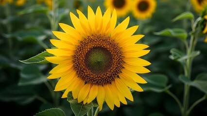 Obraz premium Golden Sunflower Bloom in Summer Field – Ultra-Realistic Nature Photography 4K