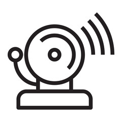 Line icon of a ringing school alarm bell