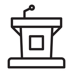 Line icon of a speaker podium
