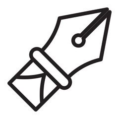 Line icon of a fountain pen nib
