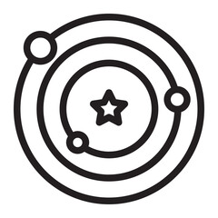 Line icon of planets orbiting a star