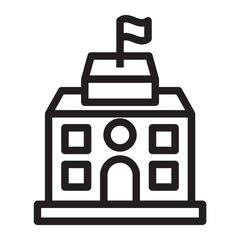 Line icon of a school house
